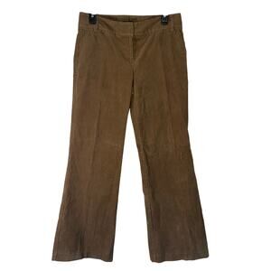 J Crew Tan Mid Rise Corduroy Flare Leg Work Pants Trousers Cotton Size 4